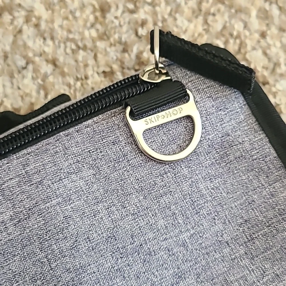 Skip Hop Gray and Red Travel Changing Kit Zip Off Changing Mat